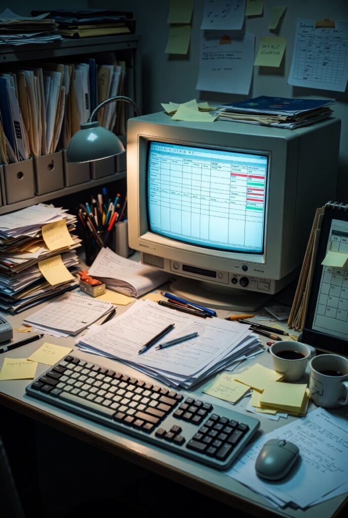 A picture showing old methods or ways to get things done 